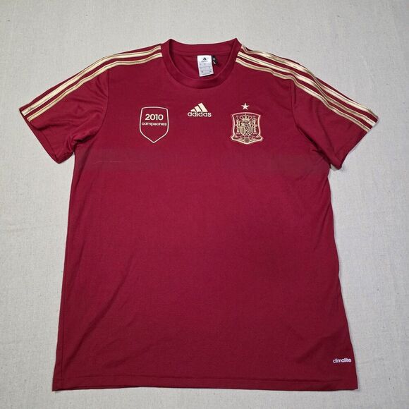 Adidas SPAIN ESPANA FEF Home Soccer Futbol Jersey ClimaLite Tee Mens Size Large - Picture 1 of 10